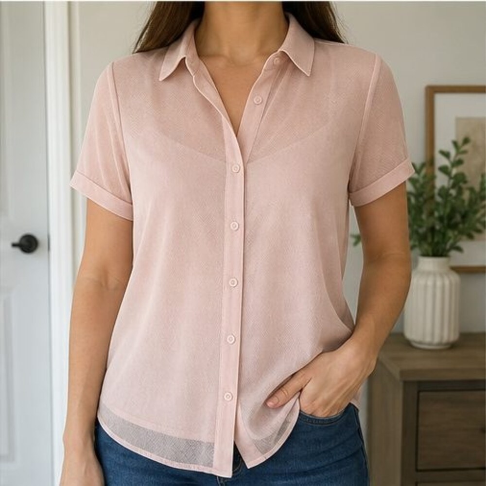 Blush Ruffle Blouse - Picture 2 of 6